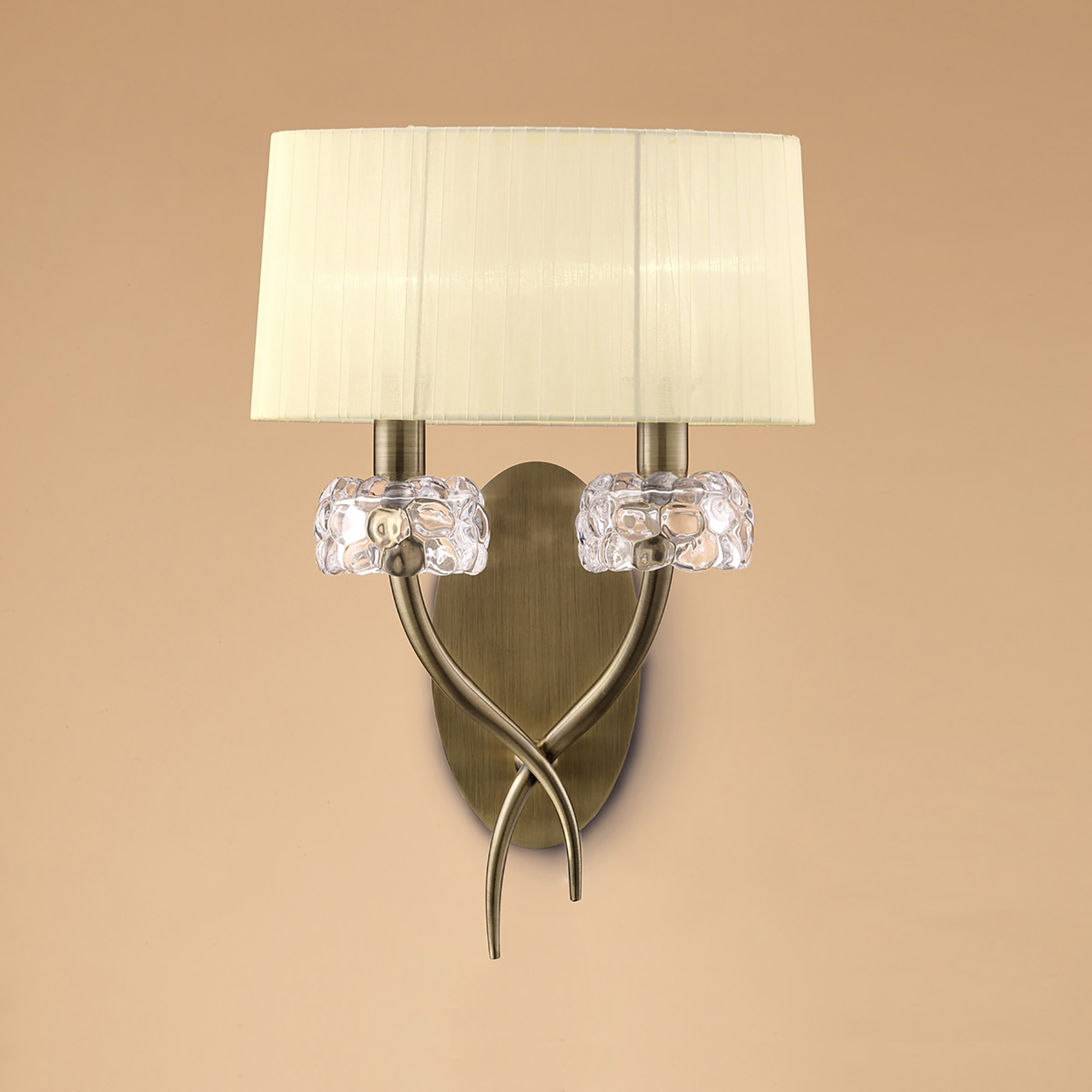Loewe Antique Brass-Cream Wall Lights Mantra Armed Wall Lights Loewe Antique Brass-Cream Wall Lights Mantra Armed Wall Lights